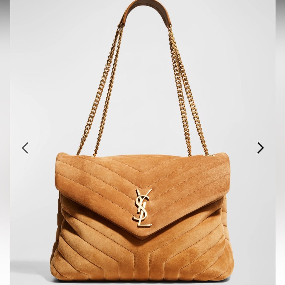 Loulou Medium YSL Shoulder Bag in Quilted Suede
